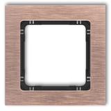 DECO Ramka uniwersalna pojedyncza - aluminium szczotkowane (ramka: kolor miedziany; spód: czarny) mi