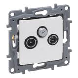 NILOE SELECTION - GNIAZDO TV-RD-SAT KOŃCOWE DO INSTALACJI TYPU GWIAZDA 1,5 DB PERŁA, Legrand