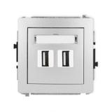 DECO Gniazdo podwójne 2xUSB A-A 2.0 srebrny metalik 7DGUSB-2 KARLIK