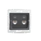 LOGI Gniazdo komputerowe podwójne niezależne (2x RJ45Cat 5e Jack) Grafit 021410041 25287 KANLUX