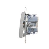 Simon 54 Łącznik świecznikowy z podświetleniem LED i do wersji IP44 10A 250V szybkozłączka srebrny mat *Posiada wkładkę DU1W DW5BL.01/43 KONTAKT