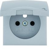 BERKER B.Kwadrat/B.7 Płytka czołowa z przysłoną styków do gniazda z uziemieniem z pokrywą aluminium