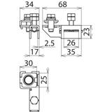 Kompletny zacisk do taśmy 540 901, 4-50 mm2, stal nierdzewna NIRO