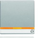 BERKER Q.x Klawisz 2 soczewką z polem opisowym nadrukowany symbol dzwonek aluminium aksamit lakierow