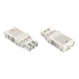 WINSTA wtyk 3-torowy z obudową odciążającą naciąg biały