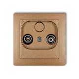 DECO Mechanizm gniazda abonenckiego RTV przelotowego 15dB złoty metalik