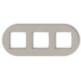 MINI Ramka uniwersalna potrójna okrągła z tworzywa taupe