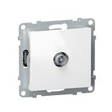 SUNO - Gniazdo TV - końcowe - 1.5 dB, Biały, Legrand