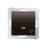 Simon 54 Przycisk „dzwonek” z podświetleniem LED 10A szybkozłączka brąz mat