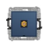 MINI Mechanizm gniazda antenowego pojedynczego typu F (SAT) pozłacany, bez pola opisowego navy blue
