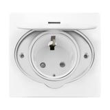 Hermetyczne gniazdo elektryczne, IP44, 1x2P+Z(Schuko), białe