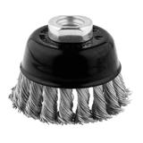 Szczotka druciana doczołowa 80 mm x M14, INOX