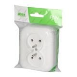 Gniazdo podwójne natynkowe 2x2p+Z 16A, 250V, FAN, biały