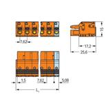Gniazdo MCS‑MIDI Classic 6‑biegunowe pomarańczowe raster 7,62mm 2231‑706/026‑000 /50szt./ WAGO