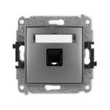 ICON Mechanizm gniazda komputerowego pojedynczego 1xRJ45, kat. 5e, 8-stykowy grafitowy