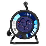 Przedłużacz bębnowy, 4 gniazda 2P+Z, kabel PVC H05VV-F 3x1,5mm2, długość 25m, termik, przesłony toró