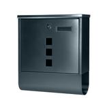 Skrzynka na listy HAITI z galwanizowanej stali z gazetnikiem i okienkami i wizytownikiem antracyt MB