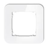ICON Ramka uniwersalna pojedyncza zaokrąglona - efekt szkła (ramka: biała; spód: biały) biały