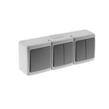 Wyłącznik BETA, potrójny, jednobiegunowy i 2xświecznikowy, IP44, szary*