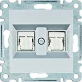 lumina Gniazdo komputerowe podwójne RJ45 kat.6 FTP, srebrny
