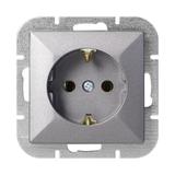 Gniazdo pojedyncze podtynkowe 2P+Z Schuko Pearl, 16A, 250V, PT-17P, antracyt