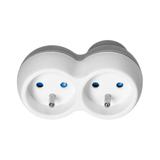 Rozgałęźnik 2x2P+Z biało-szary OR-AE-13238 ORNO