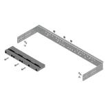 Wspornik z nośnikiem BBS 4P szerokość 2 (500) do szyn prądowych o rozstawie 60 mm montaż szyn w pionie na WP-A/WP-T LG-B60-V2 P4 001341704 ETI