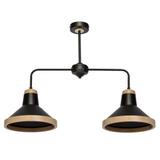 MILAGRO Lampa sufitowa SALMA BLACK / WOOD 2xE27