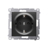 Simon 54 Gniazdo Schuko z przesłonami 16A z. śrub. czarny