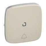 VALENA ALLURE - KLAWISZ KREMOWY PRZYCISKU PRZEŁĄCZNIKANEGO NO/NC Z SYMBOLEM DZWONKA Z PODŚWIETLENIEM