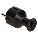 Wtyczka prosta Schuko czarna WT-40/CZARNY ORNO