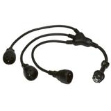 PRZEDŁUŻACZ GUMOWY ROZGAŁĘŹNY 1/3X2P+Z - 0,8M -CZARNY, Legrand