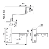 DUR40E Uchwyt dachowy regulowany