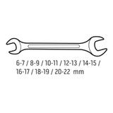 Klucze płaskie dwustronne 6-22 mm, zestaw 8 szt.