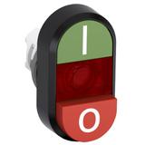 Przycisk podwójny I-0 czerwone pole podświetlany MPD13-11R