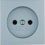 BERKER B.Kwadrat/B.7 Płytka czołowa do gniazda bez uziemienia aluminium 3967331404 HAGER