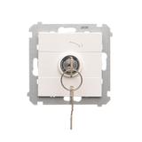 Simon 55 Łącznik na kluczyk chwilowy – Przycisk zwierny 2 pozycyjny /0-I/ styk N/O 5A Biały mat