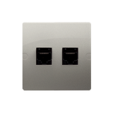 Simon Basic Gniazdo komputerowe RJ45 kat.5e+telefoniczne RJ11 Montaż gniazda na wkręty do puszki sat