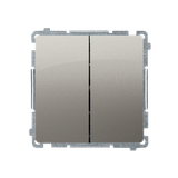 Simon Basic Przycisk podwójny zwierny dwuobwodowy: 2 wejścia 2 wyjścia 16A szybkozłączka satynowy