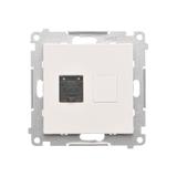 Simon 55 Gniazdo komputerowe pojedyncze RJ45 kategoria 6 z przesłoną przeciwkurzową Biały mat