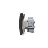 Simon 54 Gniazdo bez uziemienia z przesłonami 16A z. śrub. czarny