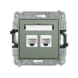 ICON Mechanizm gniazda komputerowego podwójnego 2xRJ45, kat. 6, 8-stykowy szałwiowy