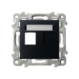 SZAFIR Obudowa gniazda pojedynczego typu Keystone prosta - kolor czarny metalik