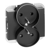 Gniazdo podwójne podtynkowe 2x2P+Z Onyx, 16A, 250V, PT-6OR, czarny OR-OE-7506/B ORNO