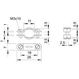 OBEJMY OPOR. ZE ŚRUB.M3X10 OC.G.