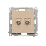 Simon 55 Gniazdo antenowe typu /F/ podwójne Do instalacji indywidualnych Szampański mat