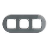 ICON Ramka uniwersalna potrójna okrągła - efekt szkła (ramka: grafitowa; spód: czarny) grafitowy