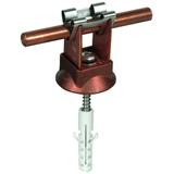 Wspornik DEHNgrip do drutu 8 mm, wys. 20 mm, z kołkiem 8x40 mm i wkrętem do drewna, Cu
