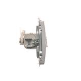 Simon Basic Gniazdo komputerowe RJ45 kategoria 6 podwójne ekranowane z przesłoną przeciwkurzową . Montaż na łapki lub wkręty srebrny mat BM62E.01/43 KONTAKT