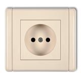 FLEXI Gniazdo pojedyncze bez uziemienia 2P (przesłony torów prądowych) beżowy